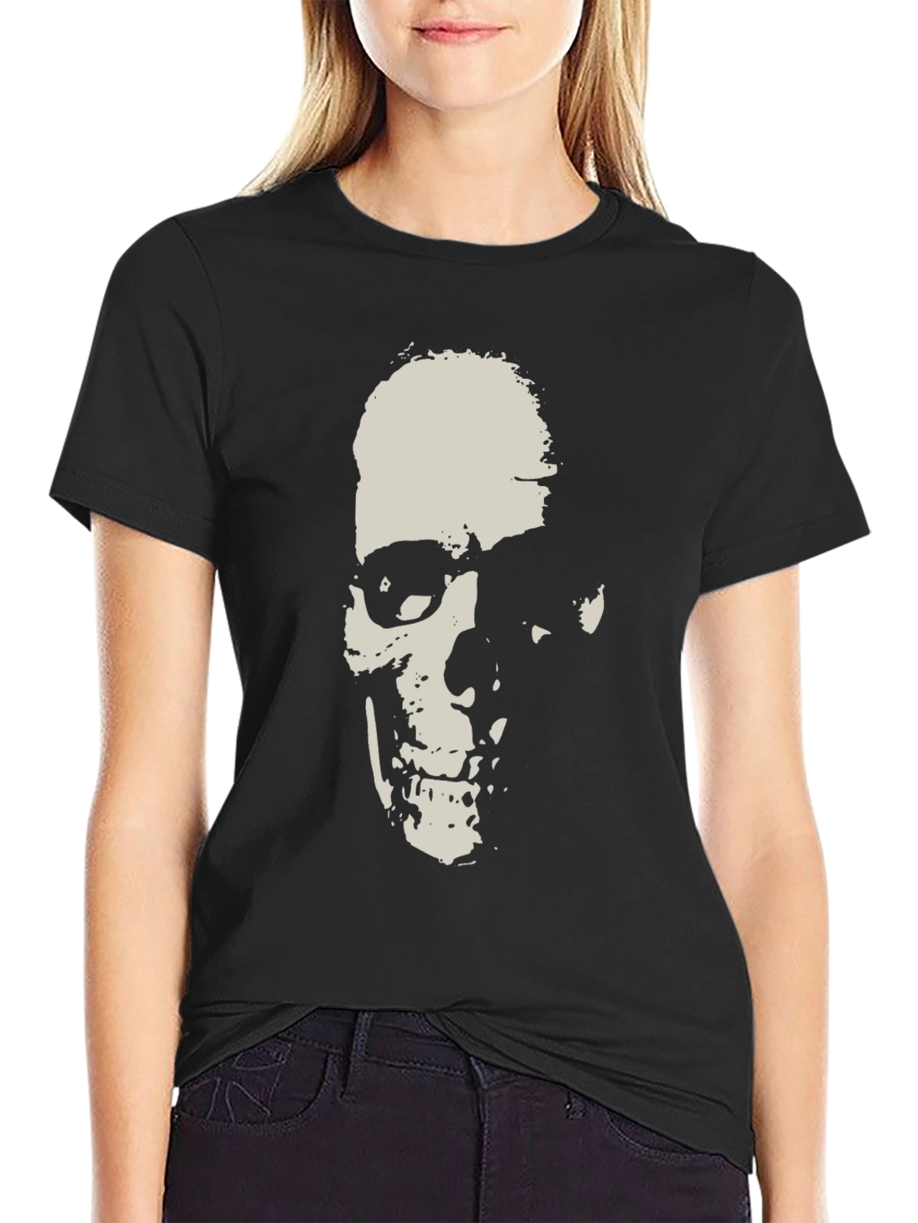 Grim Reaper Skull Graphic Black T-Shirt