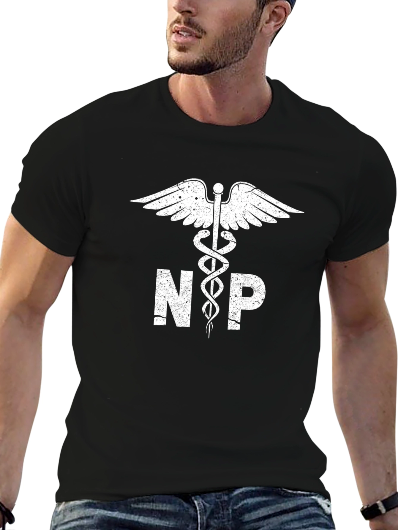Nurse Practitioner Symbol T-Shirt - Black