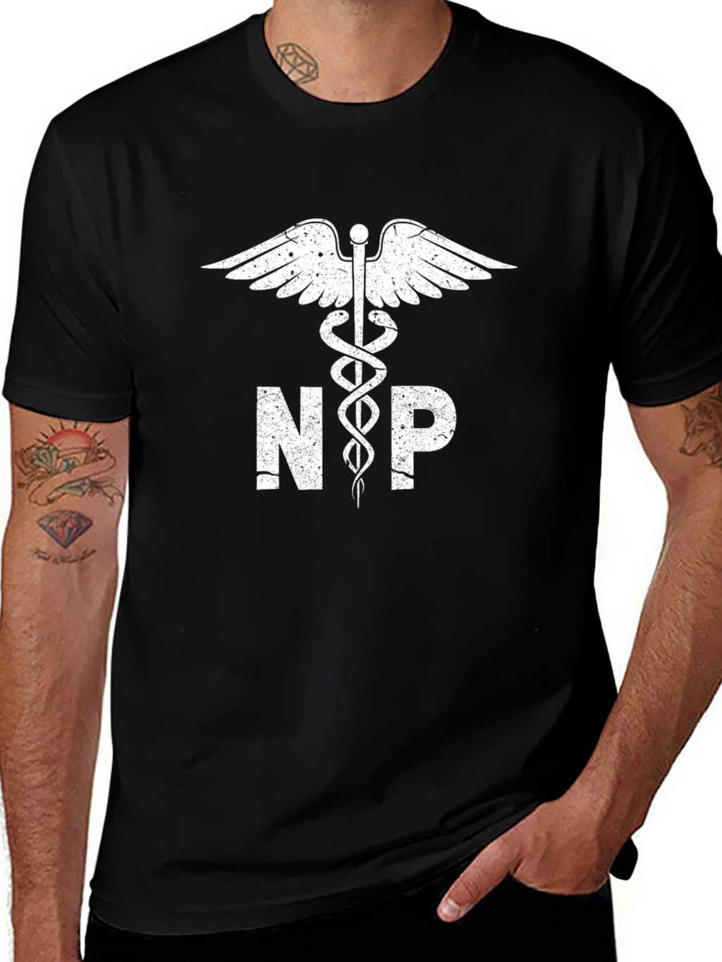 Nurse Practitioner Symbol T-Shirt - Black