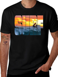 Surf Sunset Graphic T-Shirt - Casual Style