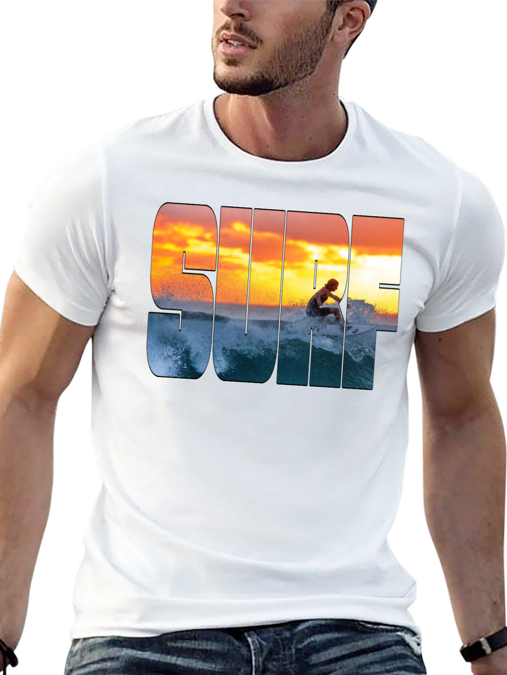 Surf Sunset Graphic T-Shirt - Casual Style