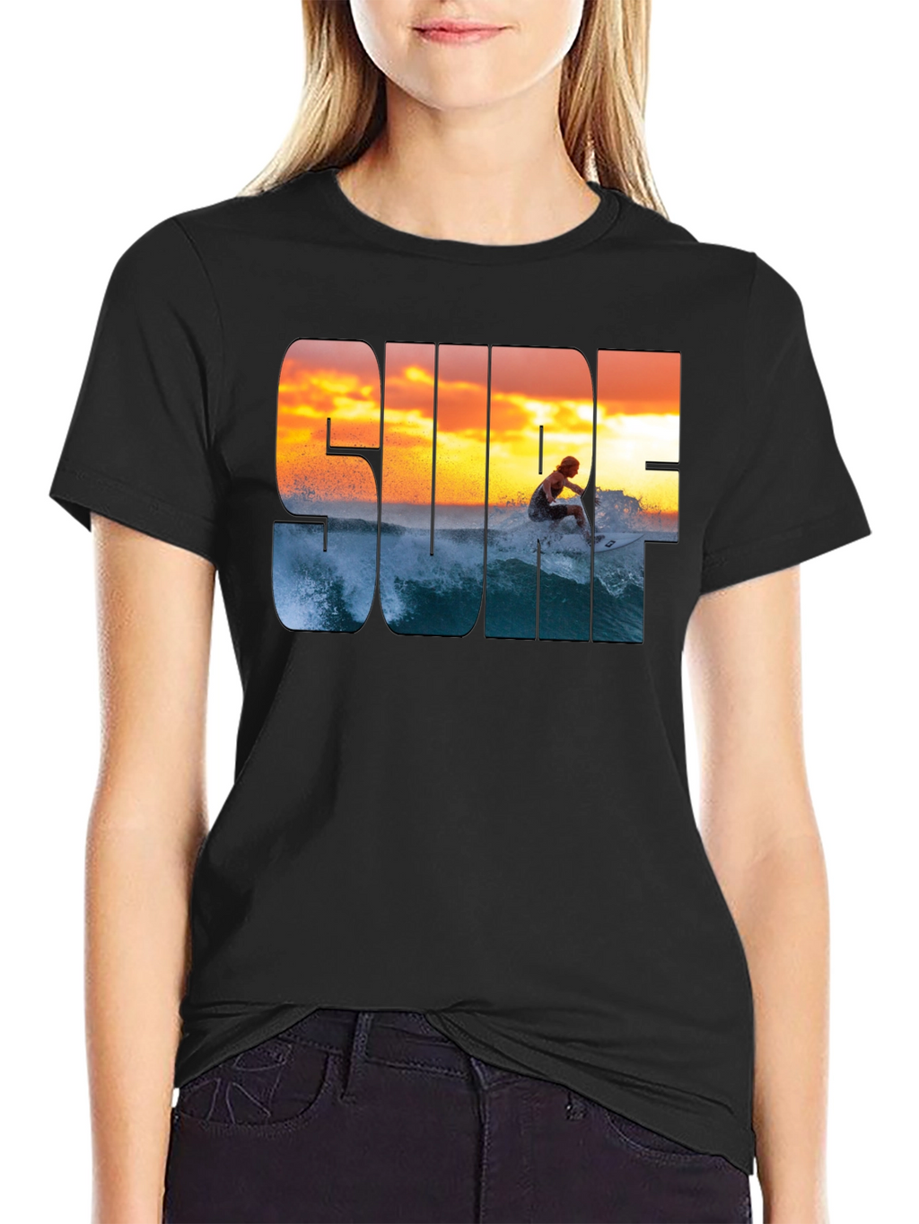 Surf Sunset Graphic T-Shirt - Casual Style