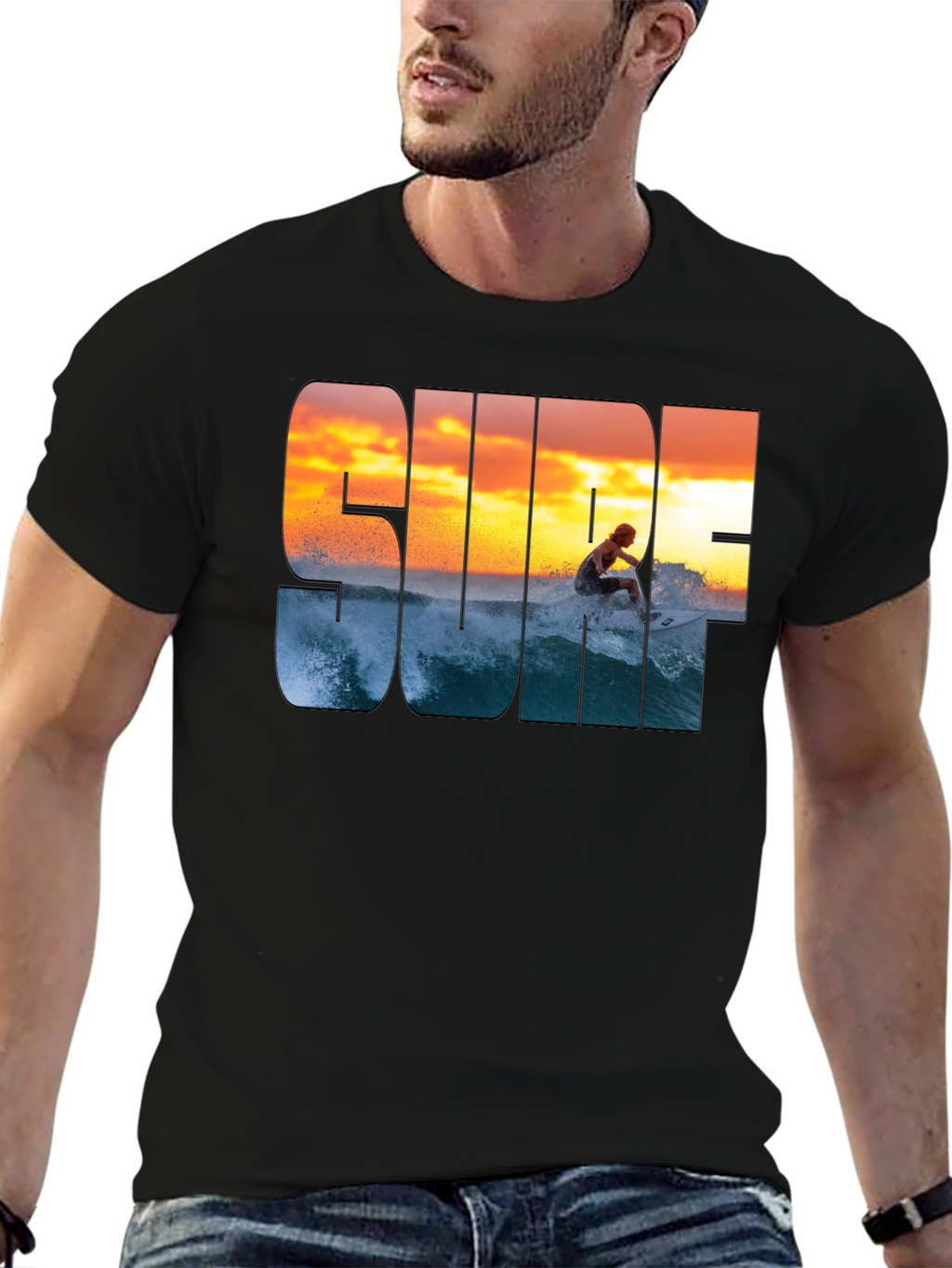 Surf Sunset Graphic T-Shirt - Casual Style