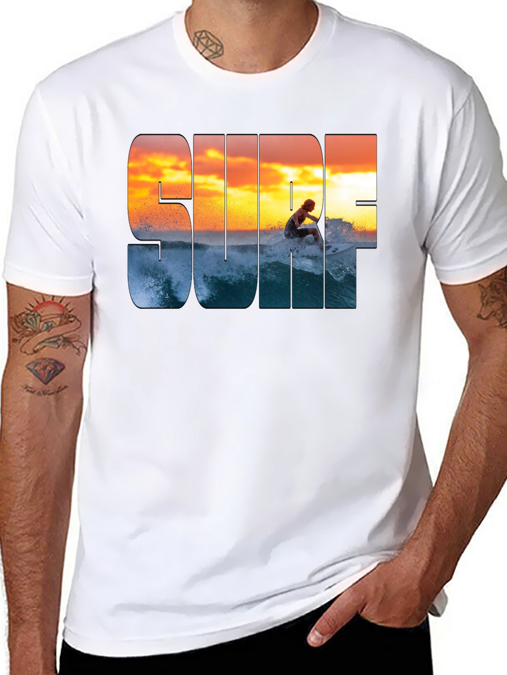 Surf Sunset Graphic T-Shirt - Casual Style