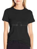 Black Graphic Tee - Headphones and Equalizer Design