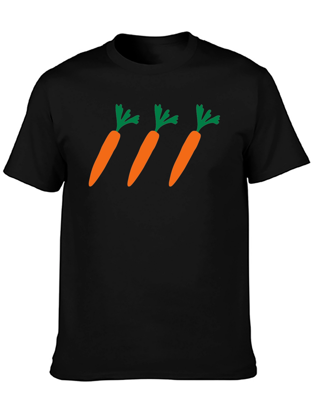 Carrot Pattern Black T-Shirt