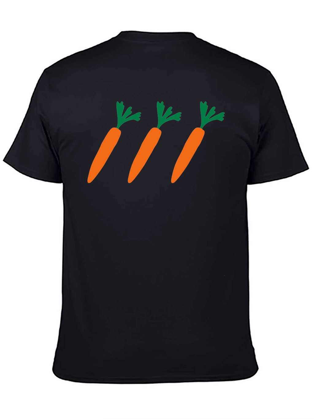 Carrot Pattern Black T-Shirt