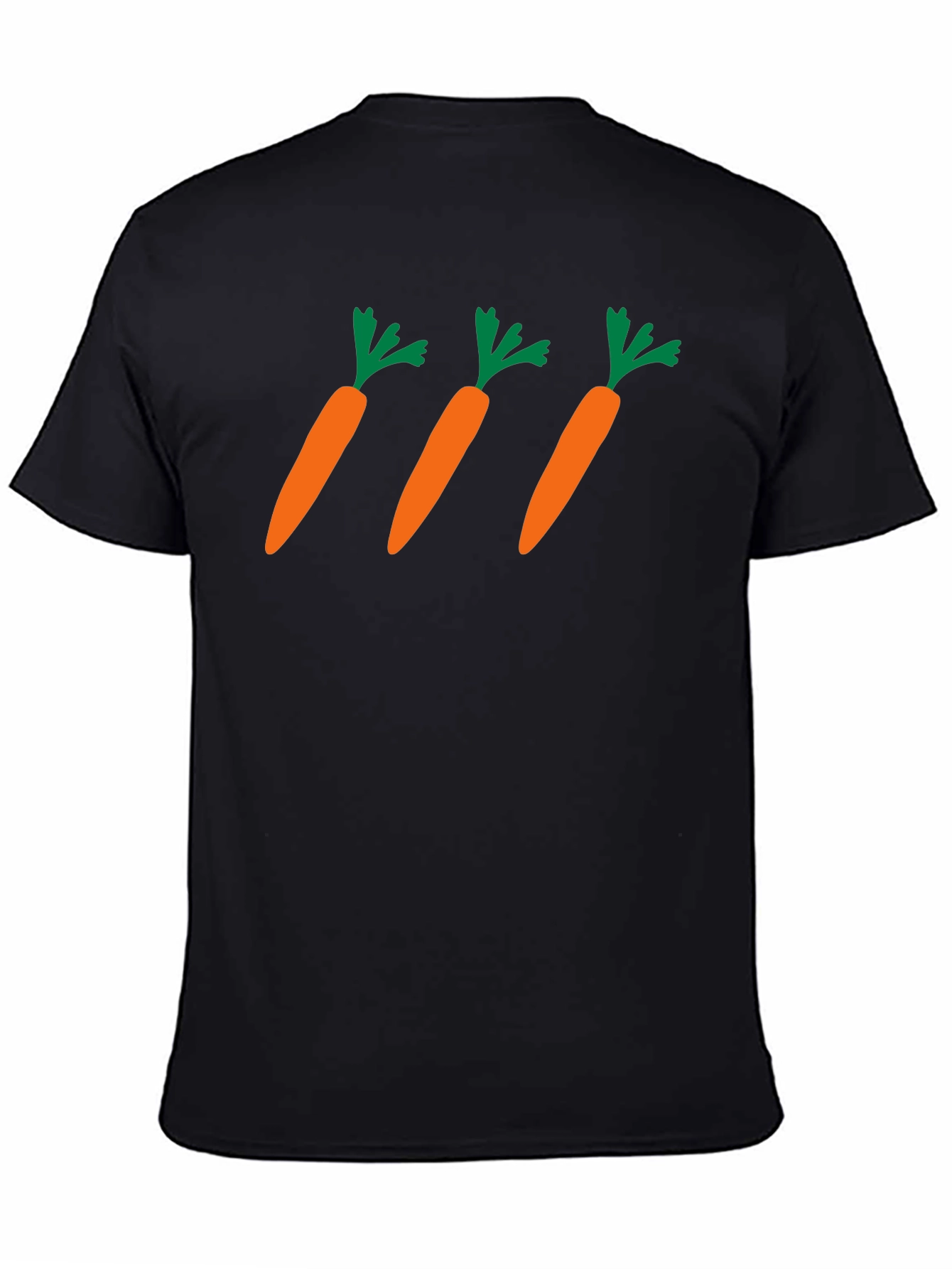 Carrot Pattern Black T-Shirt