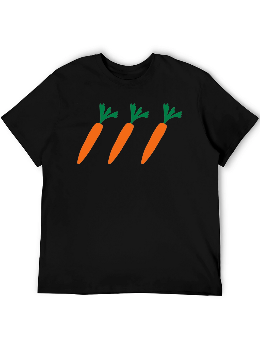 Carrot Pattern Black T-Shirt