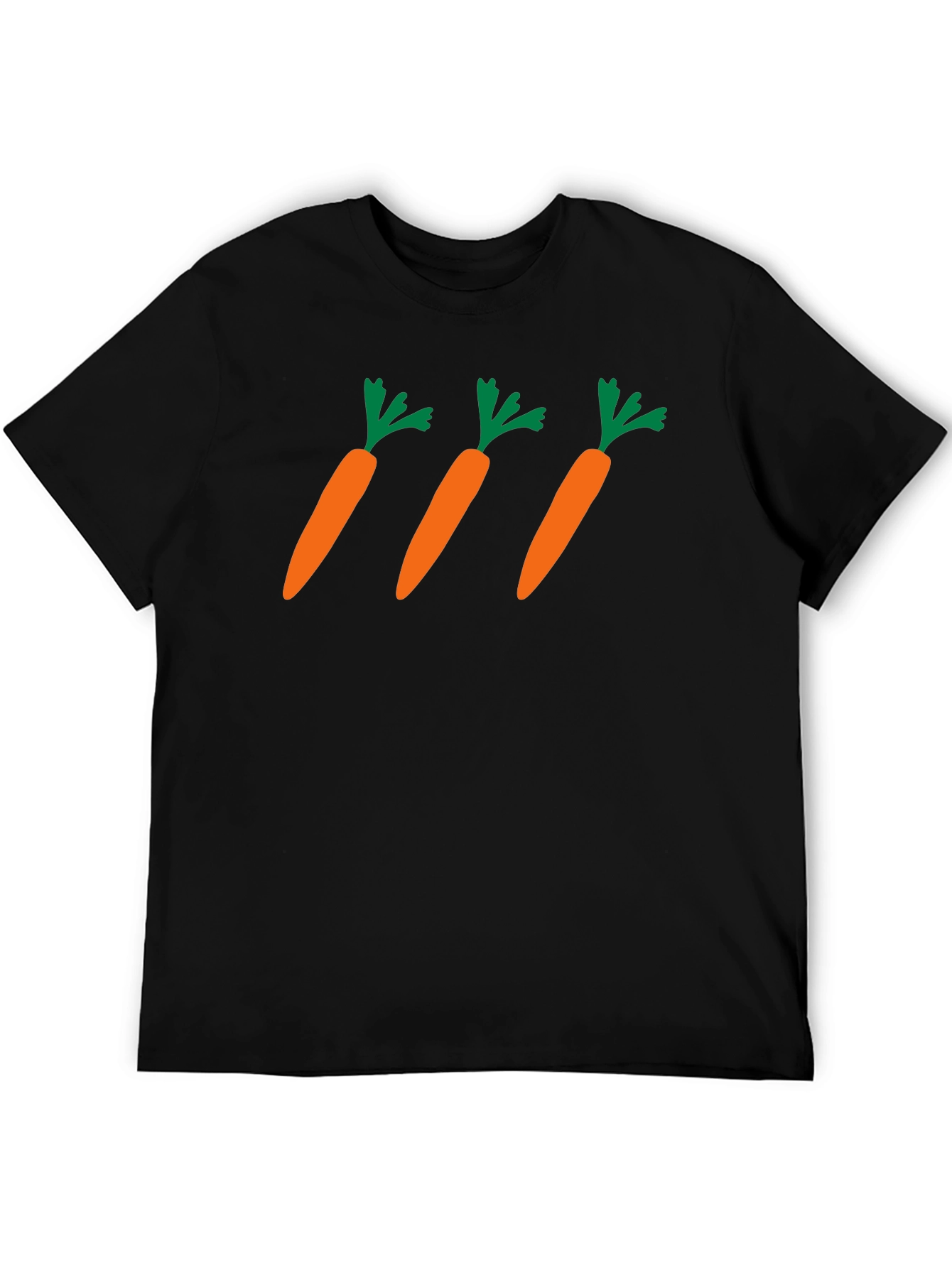 Carrot Pattern Black T-Shirt