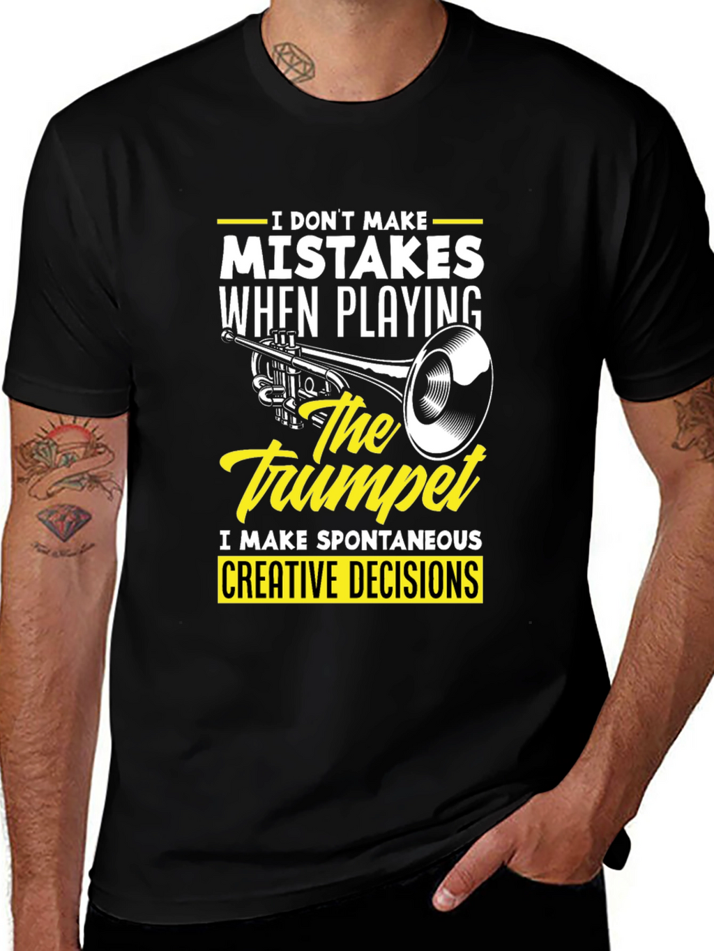 Trumpet Player Graphic Tee - Spontaneous Creative Decisions T-Shirt