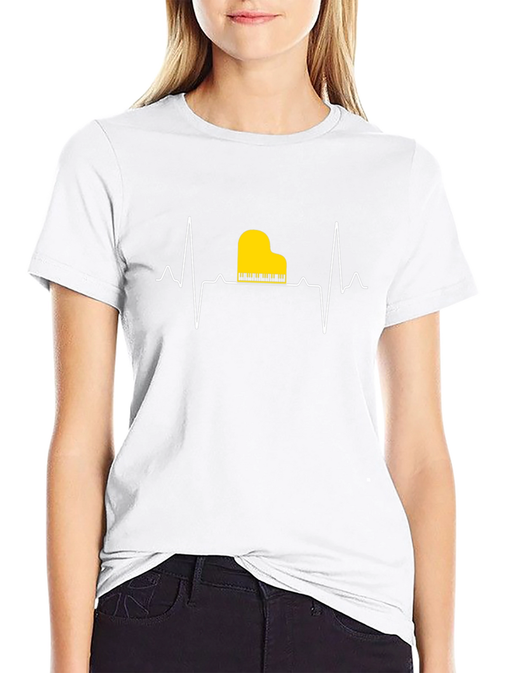 Piano Heartbeat T-Shirt - Music Lover Tee