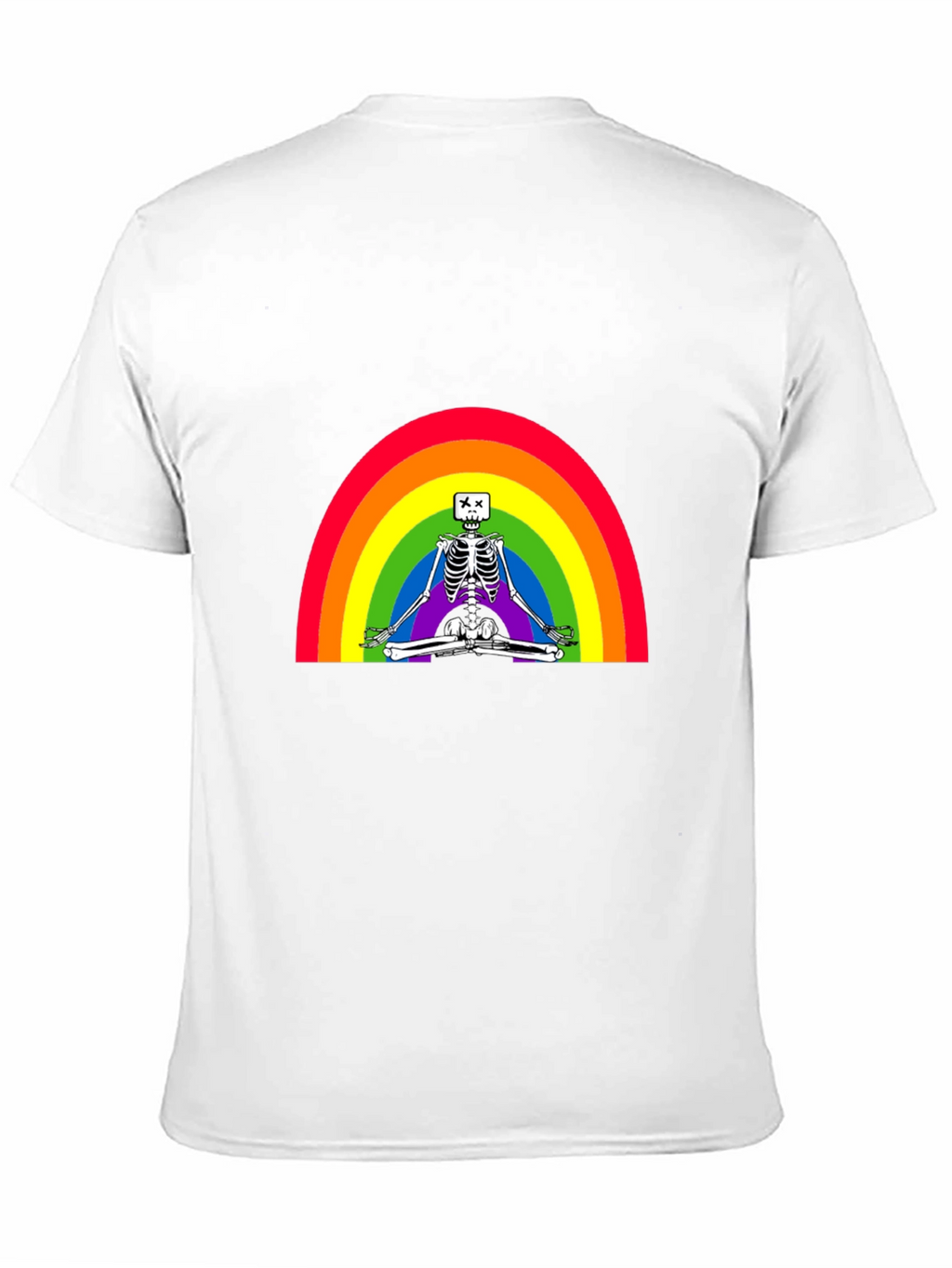 Rainbow Skeleton Meditating T-Shirt - Stylish & Unique