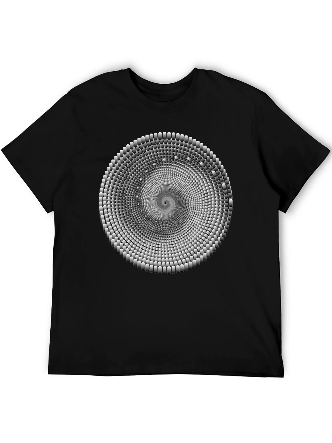 Optical Illusion Spiral T-Shirt - Black
