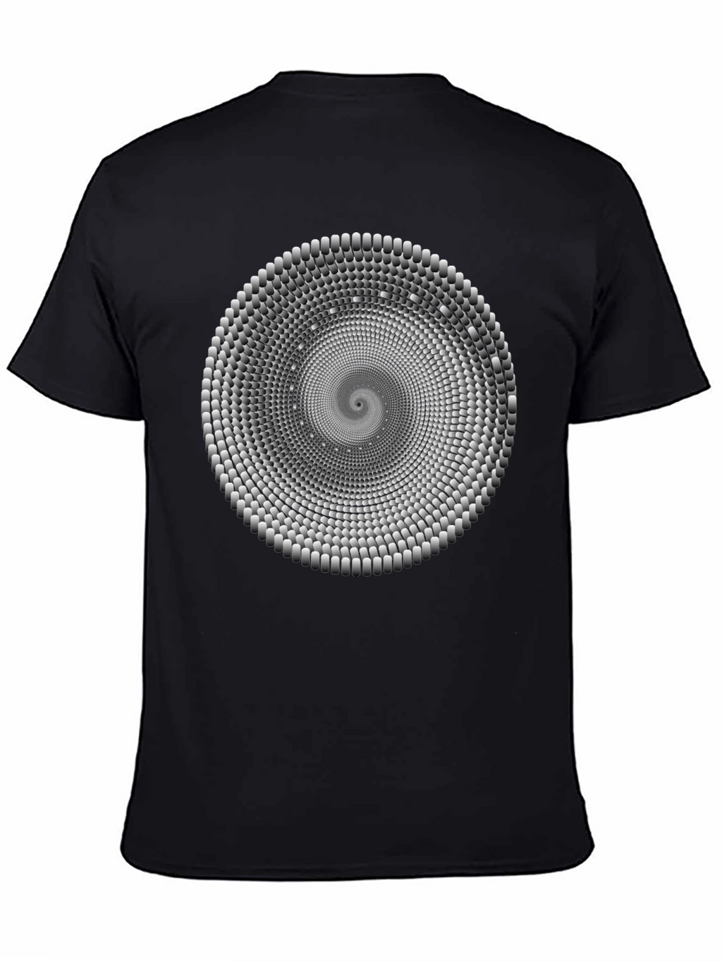 Optical Illusion Spiral T-Shirt - Black