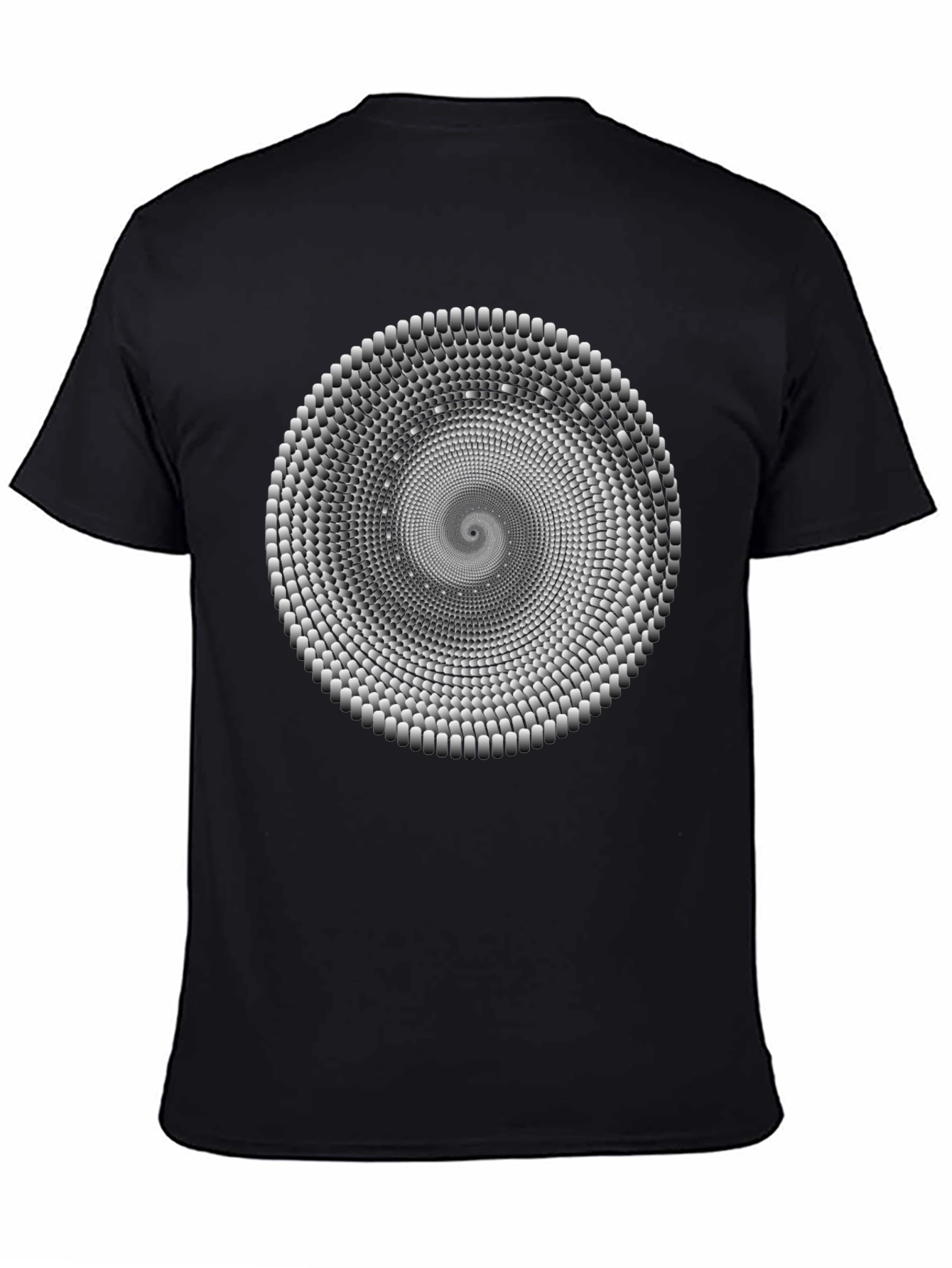 Optical Illusion Spiral T-Shirt - Black