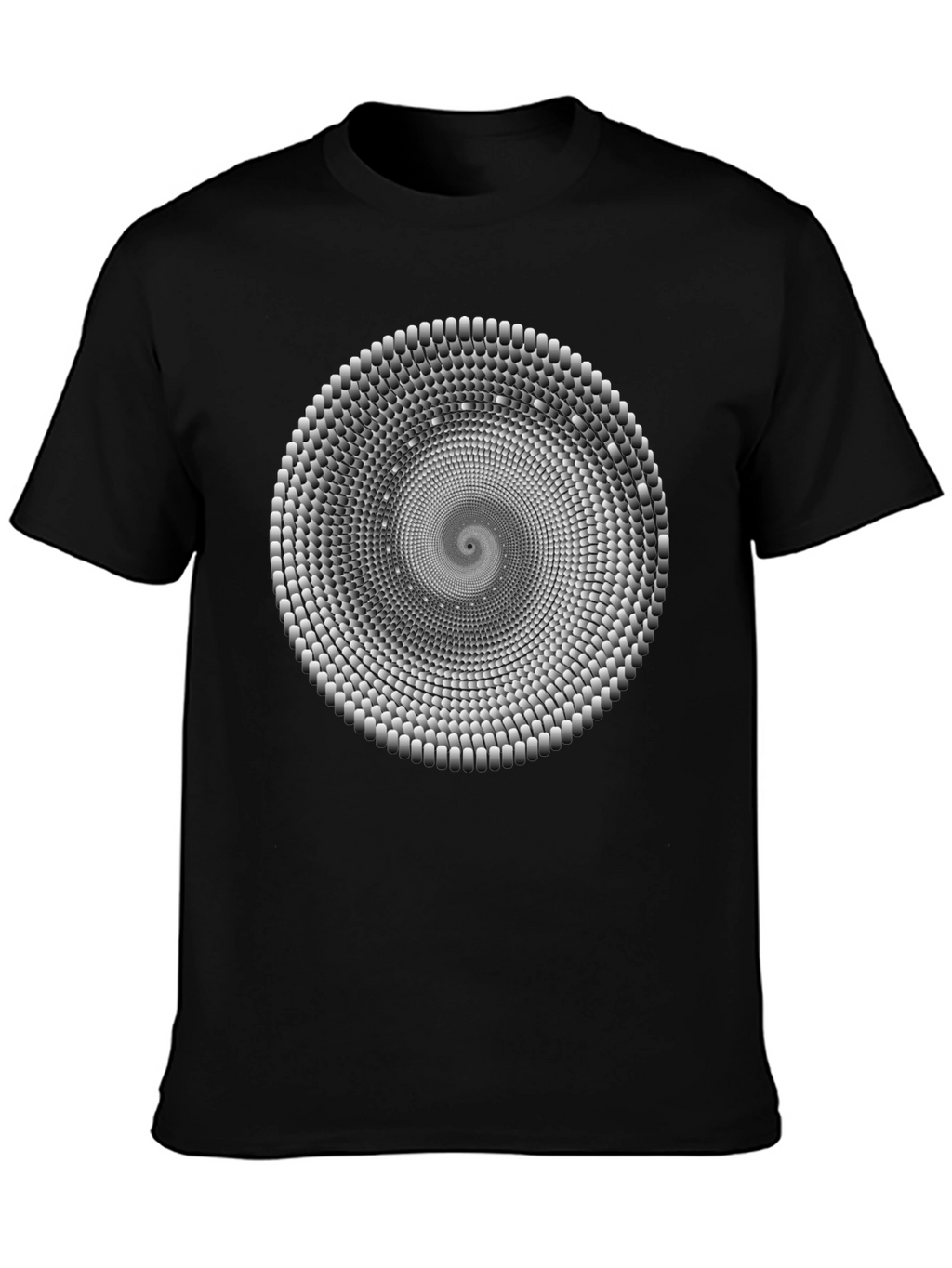 Optical Illusion Spiral T-Shirt - Black