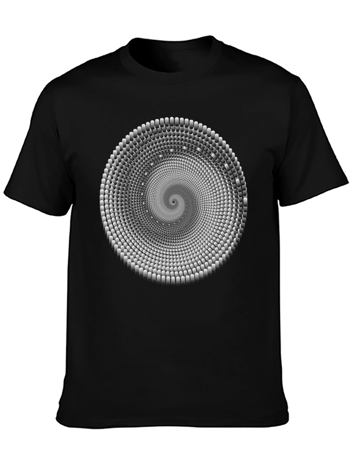 Optical Illusion Spiral T-Shirt - Black