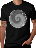 Optical Illusion Spiral T-Shirt - Black