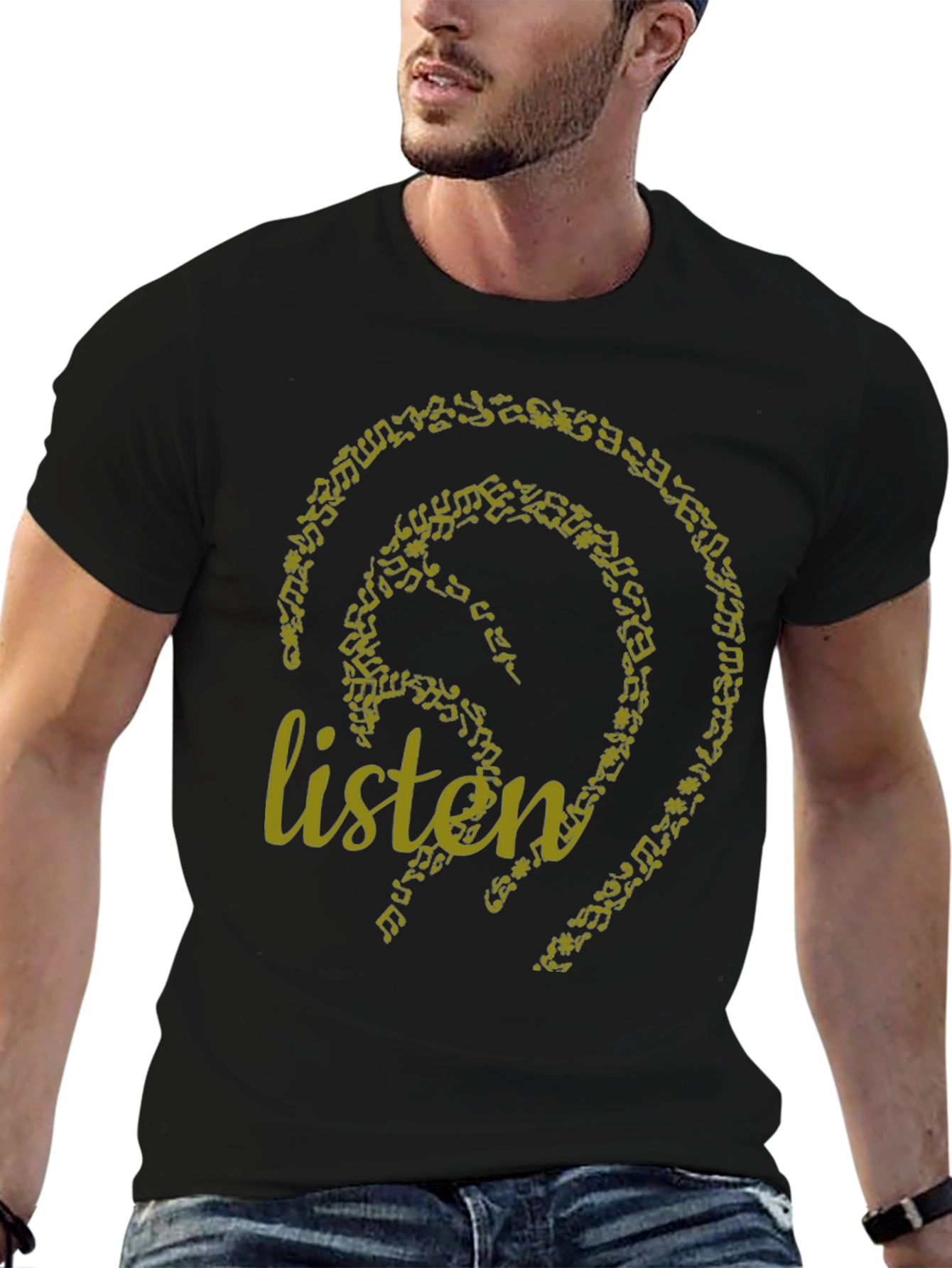 Listen Music Note Ear T-Shirt - Unique Design