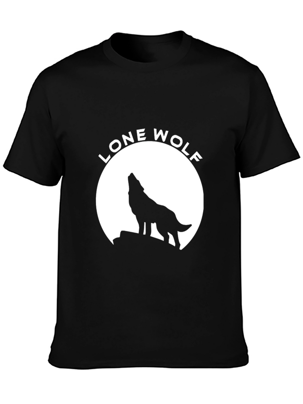 Lone Wolf Graphic Tee - Black Cotton T-Shirt