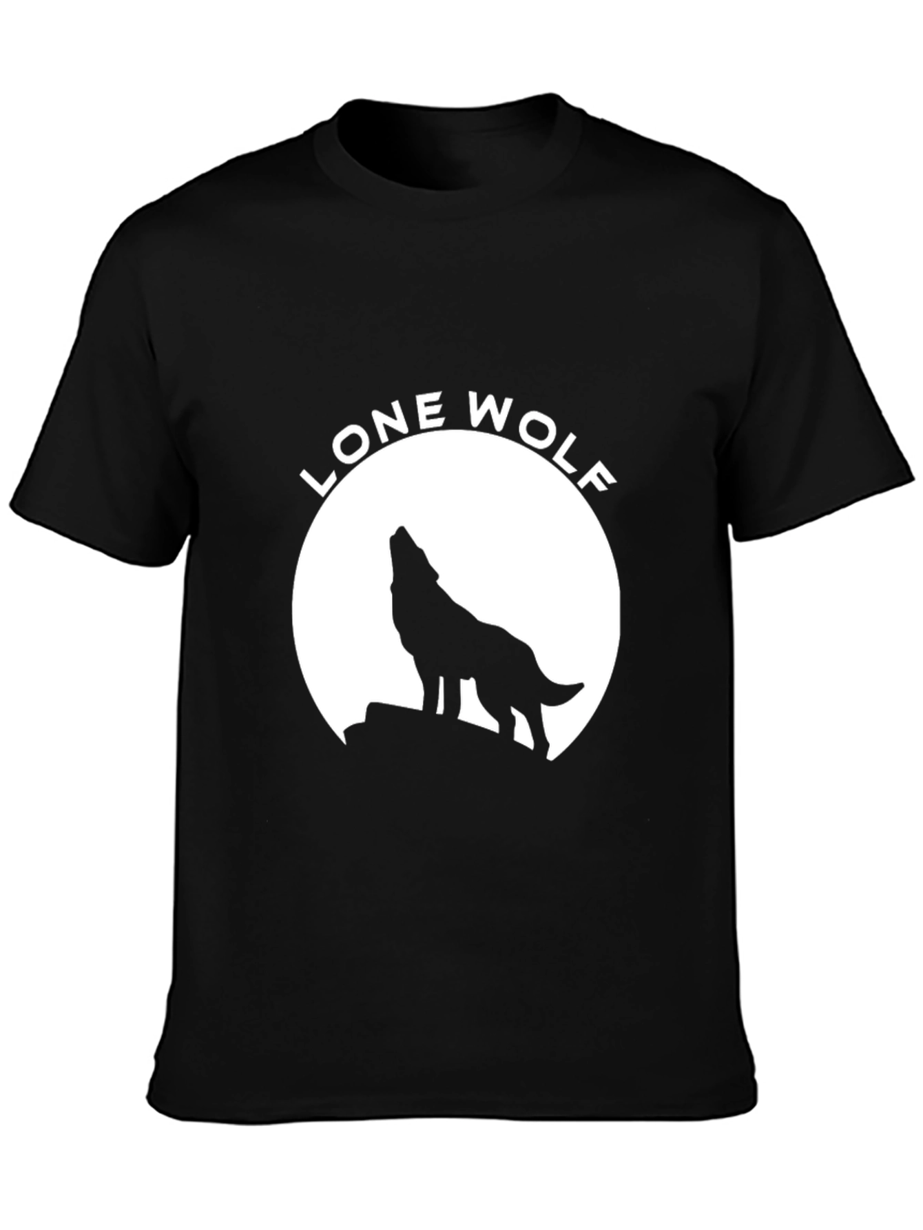 Lone Wolf Graphic Tee - Black Cotton T-Shirt