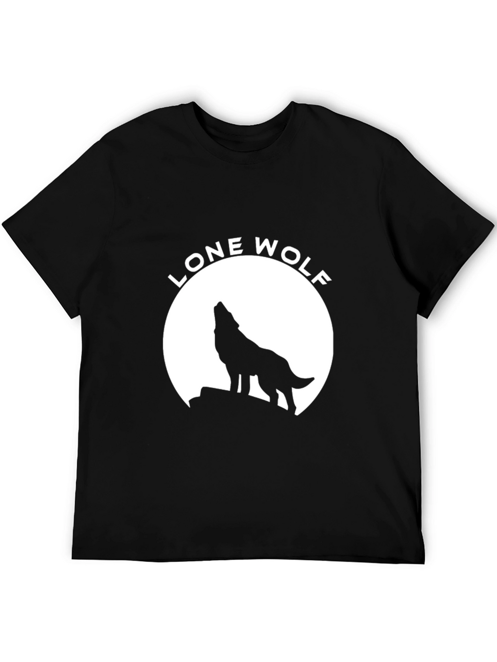 Lone Wolf Graphic Tee - Black Cotton T-Shirt