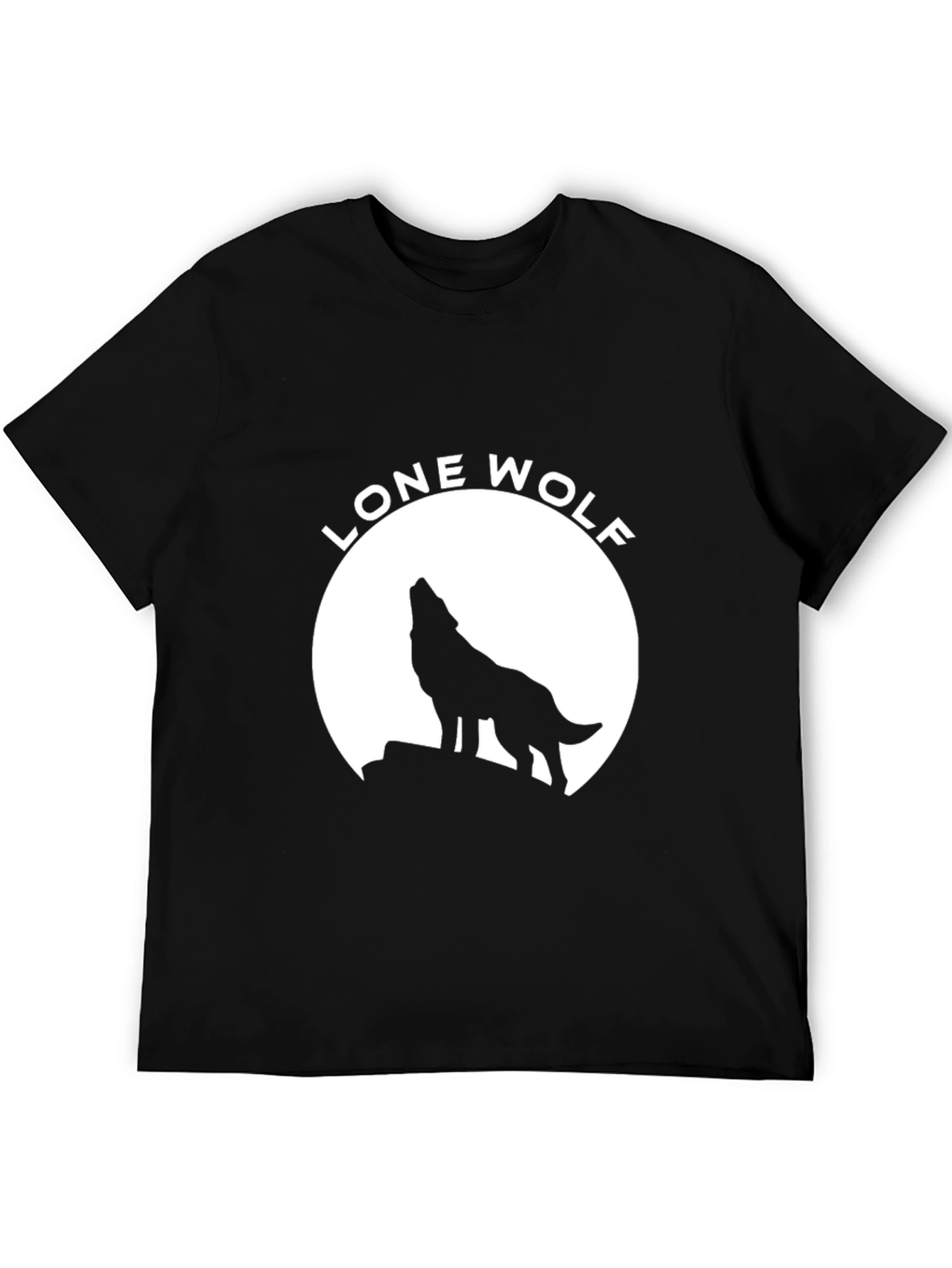 Lone Wolf Graphic Tee - Black Cotton T-Shirt