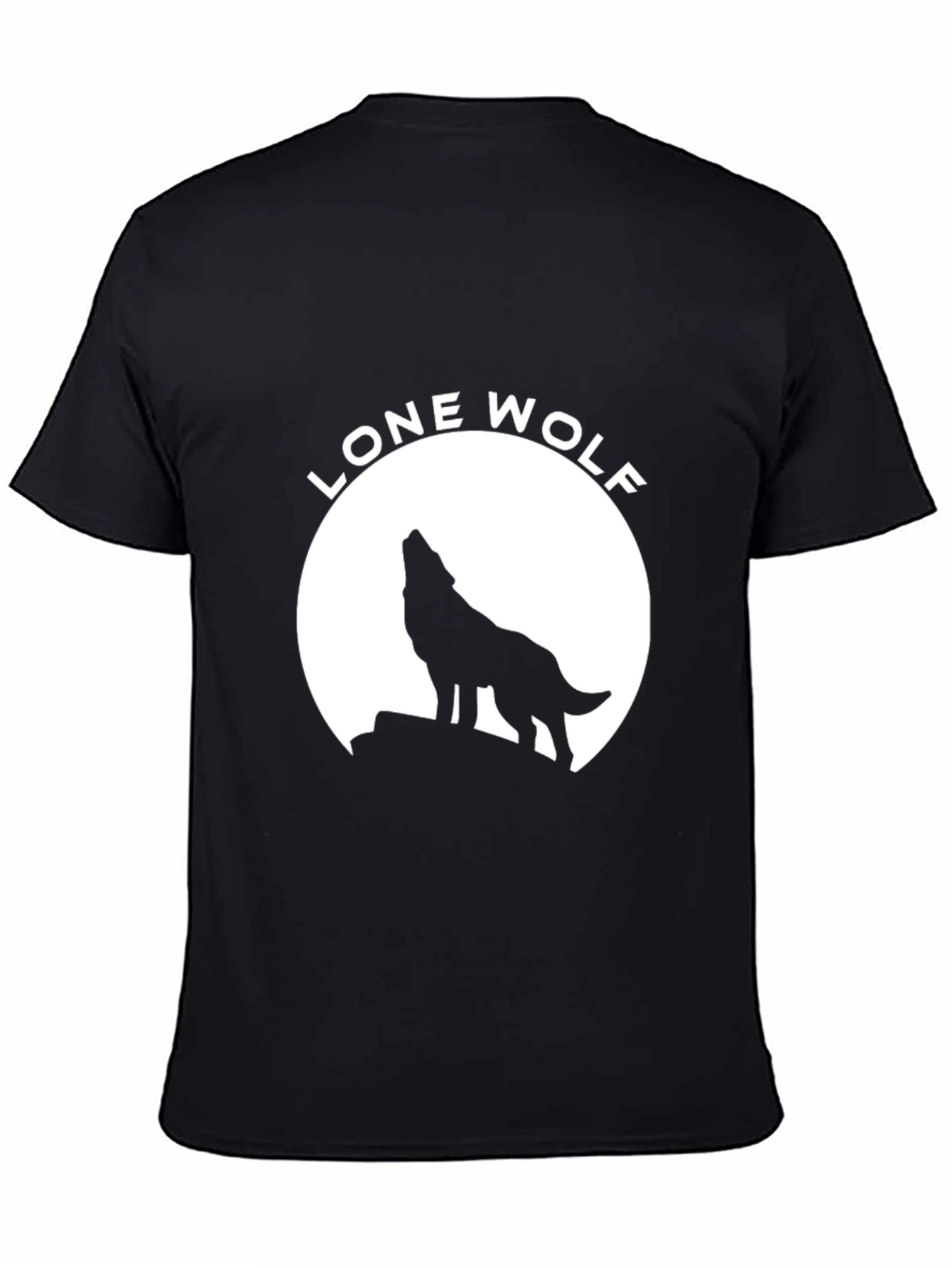 Lone Wolf Graphic Tee - Black Cotton T-Shirt