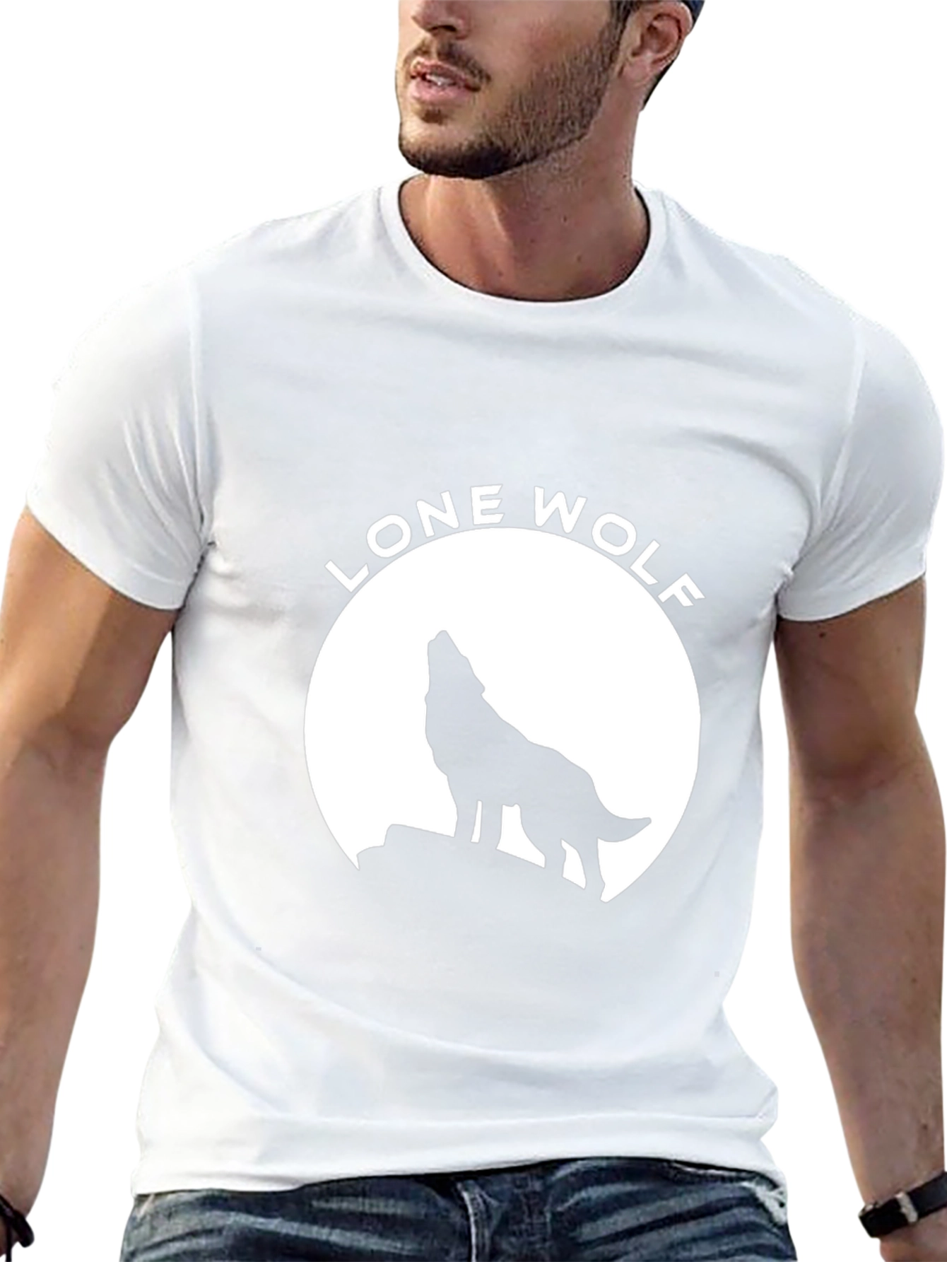 Lone Wolf Graphic Tee - Black Cotton T-Shirt