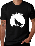 Lone Wolf Graphic Tee - Black Cotton T-Shirt