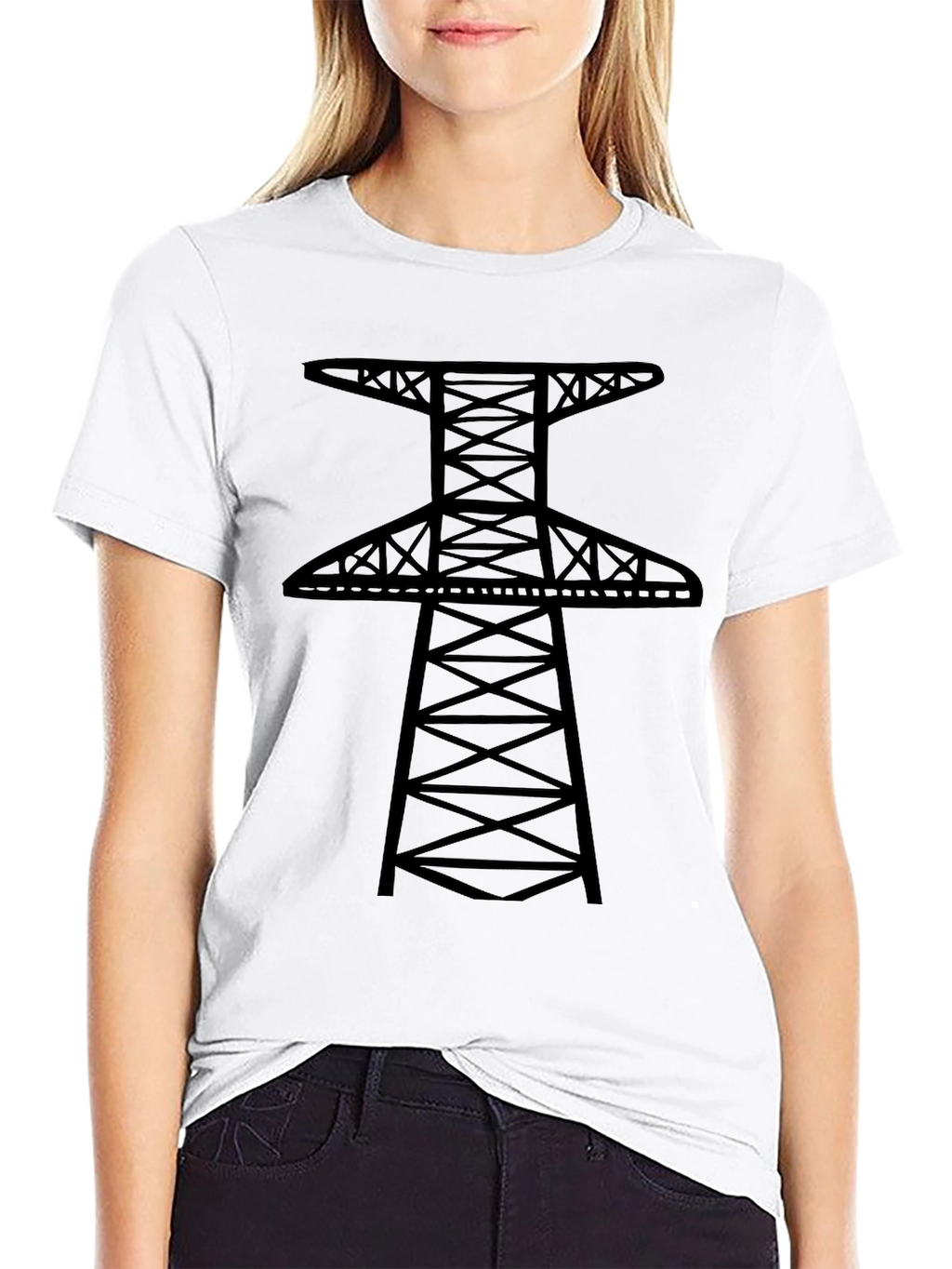 Power Line Tower Graphic T-Shirt