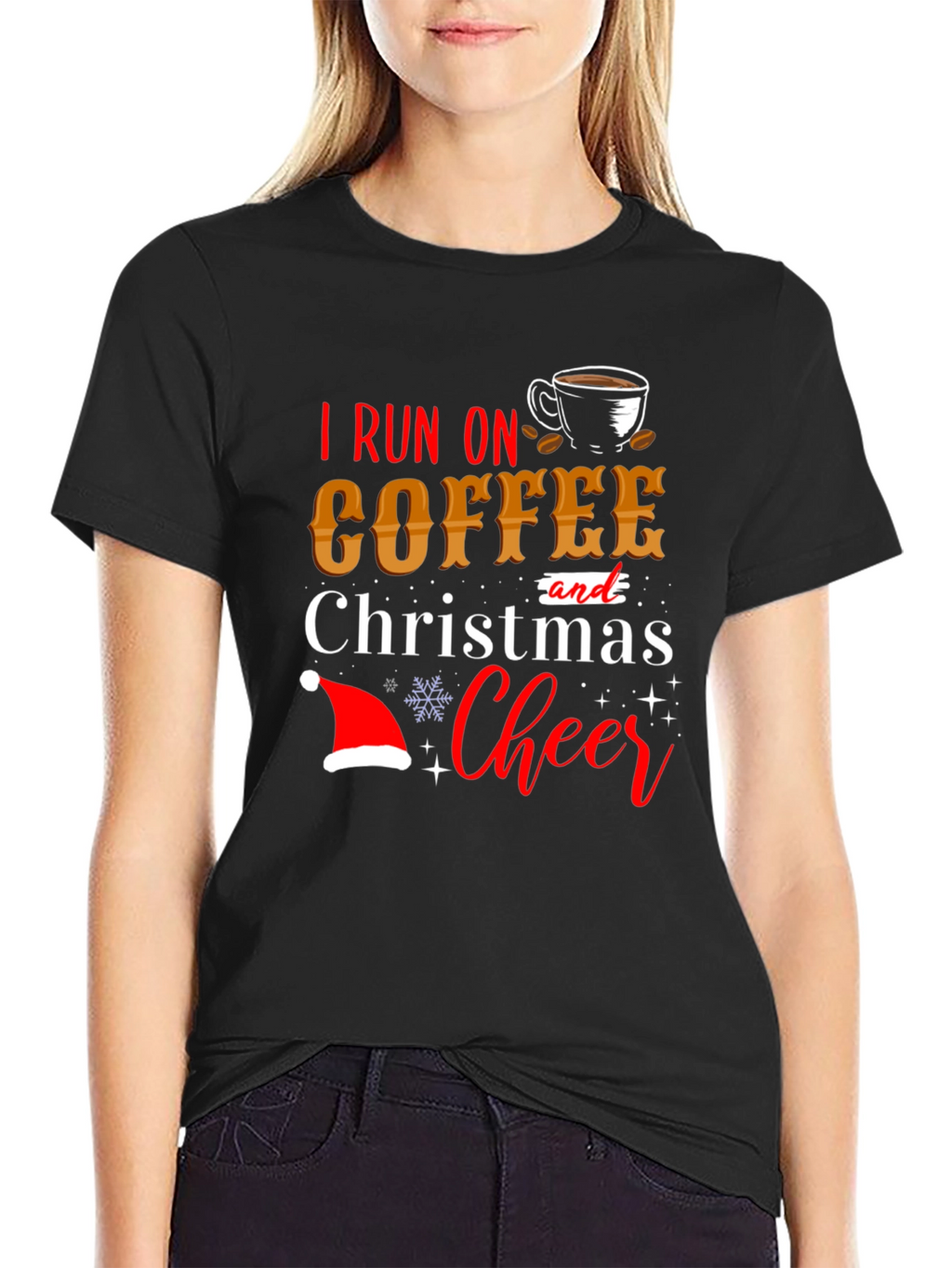 I Run On Coffee and Christmas Cheer T-Shirt
