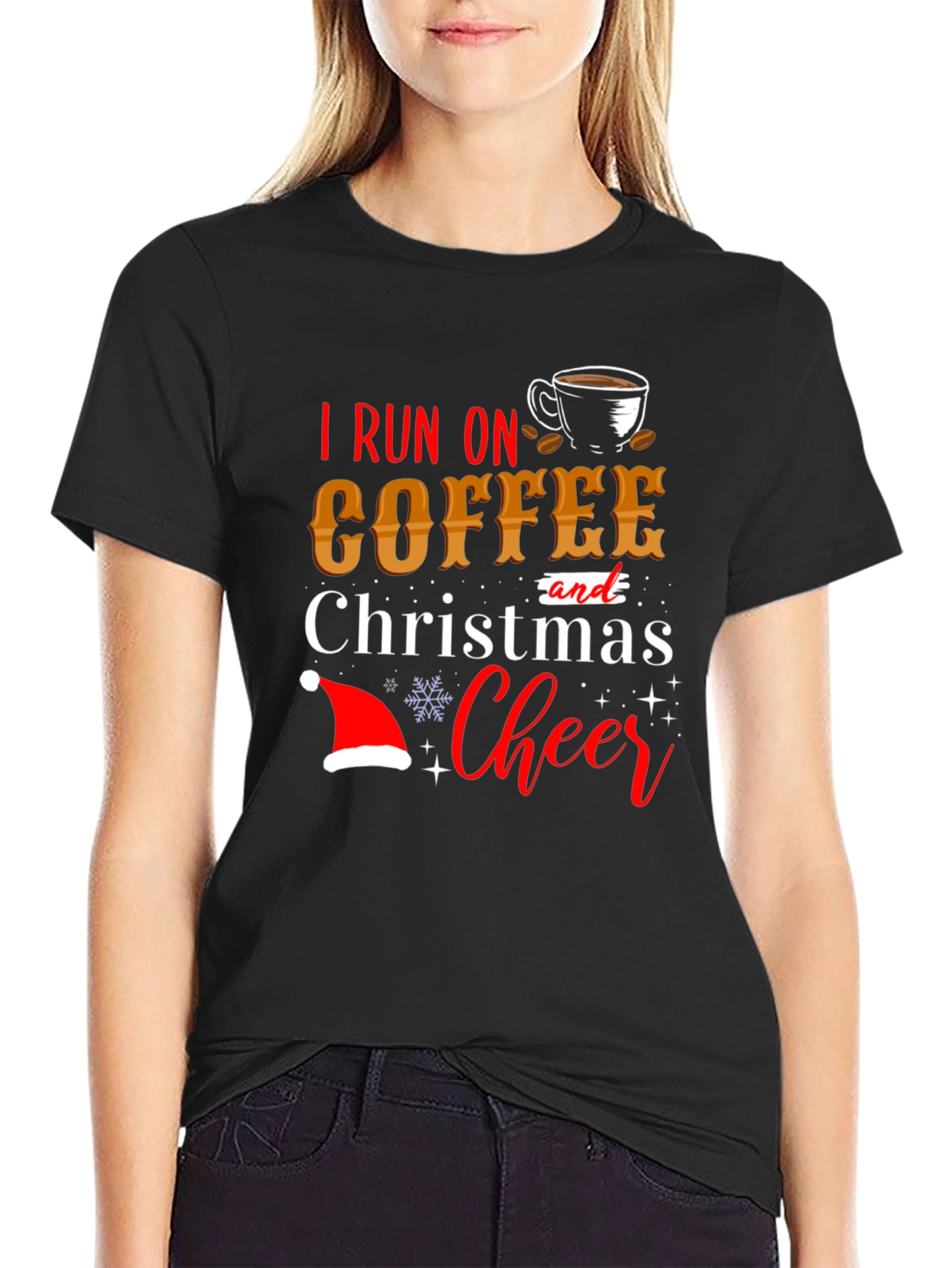 I Run On Coffee and Christmas Cheer T-Shirt