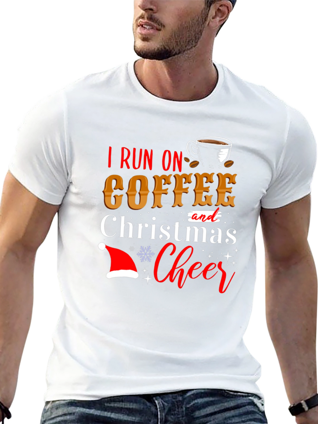 I Run On Coffee and Christmas Cheer T-Shirt