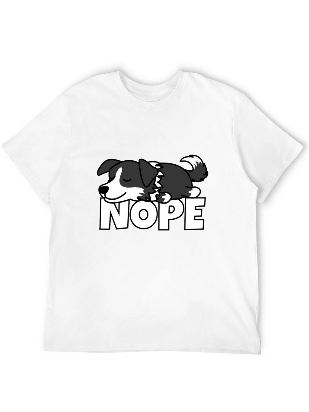 Sleeping Dog “NOPE” T-Shirt – Funny Lazy Dog Graphic Tee