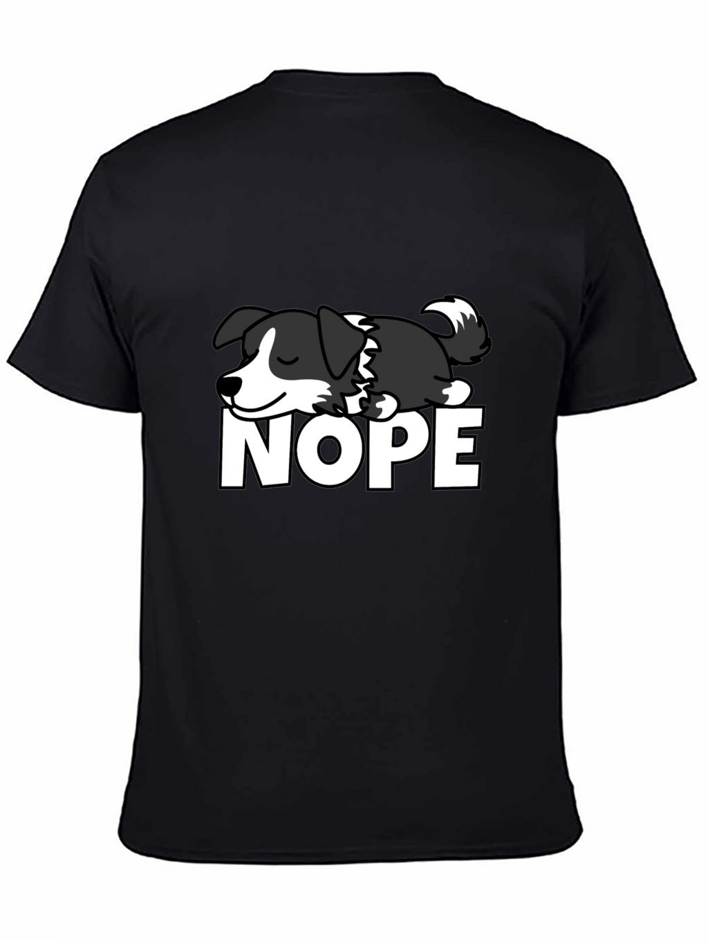 Sleeping Dog “NOPE” T-Shirt – Funny Lazy Dog Graphic Tee