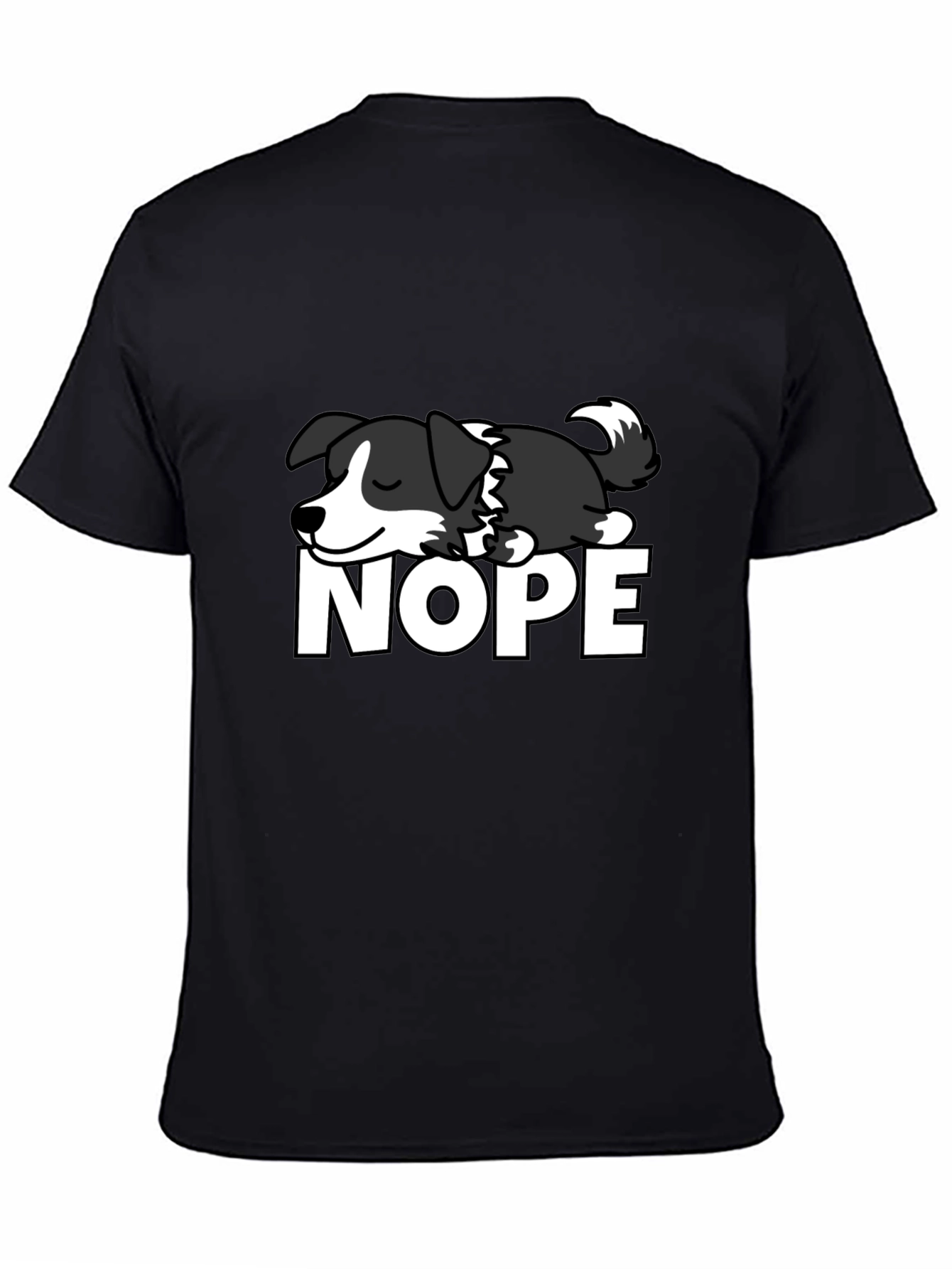Sleeping Dog “NOPE” T-Shirt – Funny Lazy Dog Graphic Tee