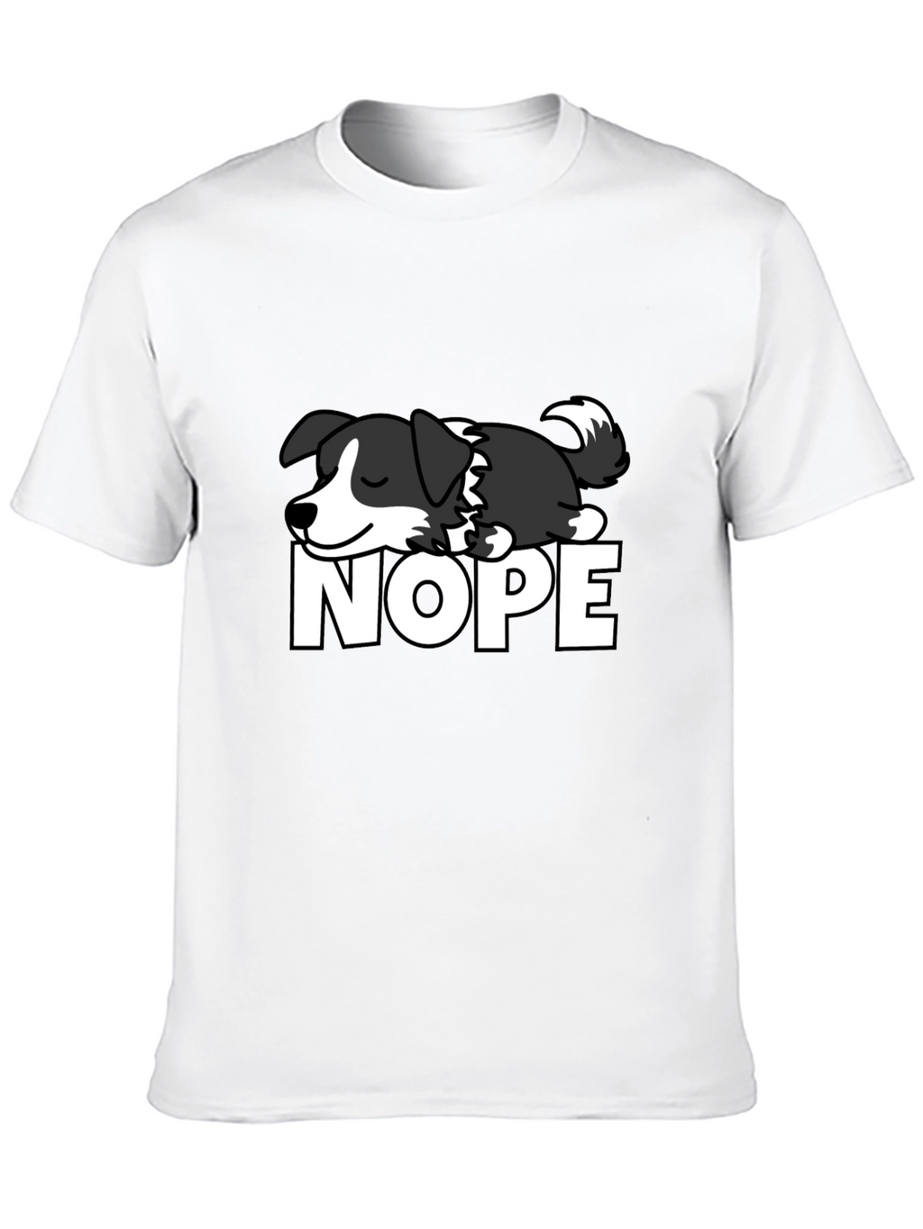 Sleeping Dog “NOPE” T-Shirt – Funny Lazy Dog Graphic Tee