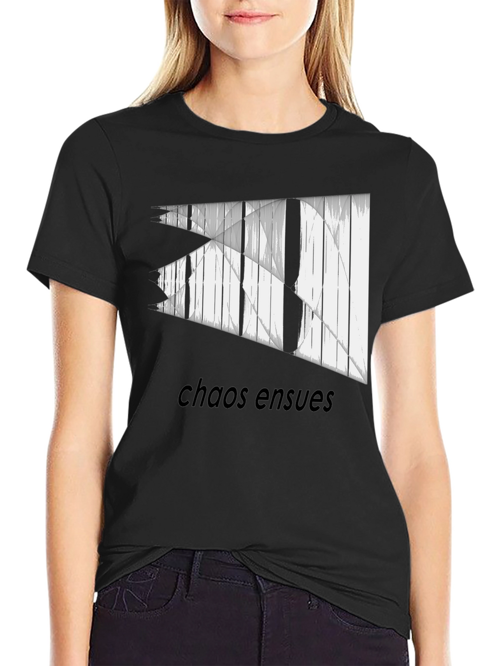 Chaos Ensues Graphic Tee - Modern Black T-Shirt