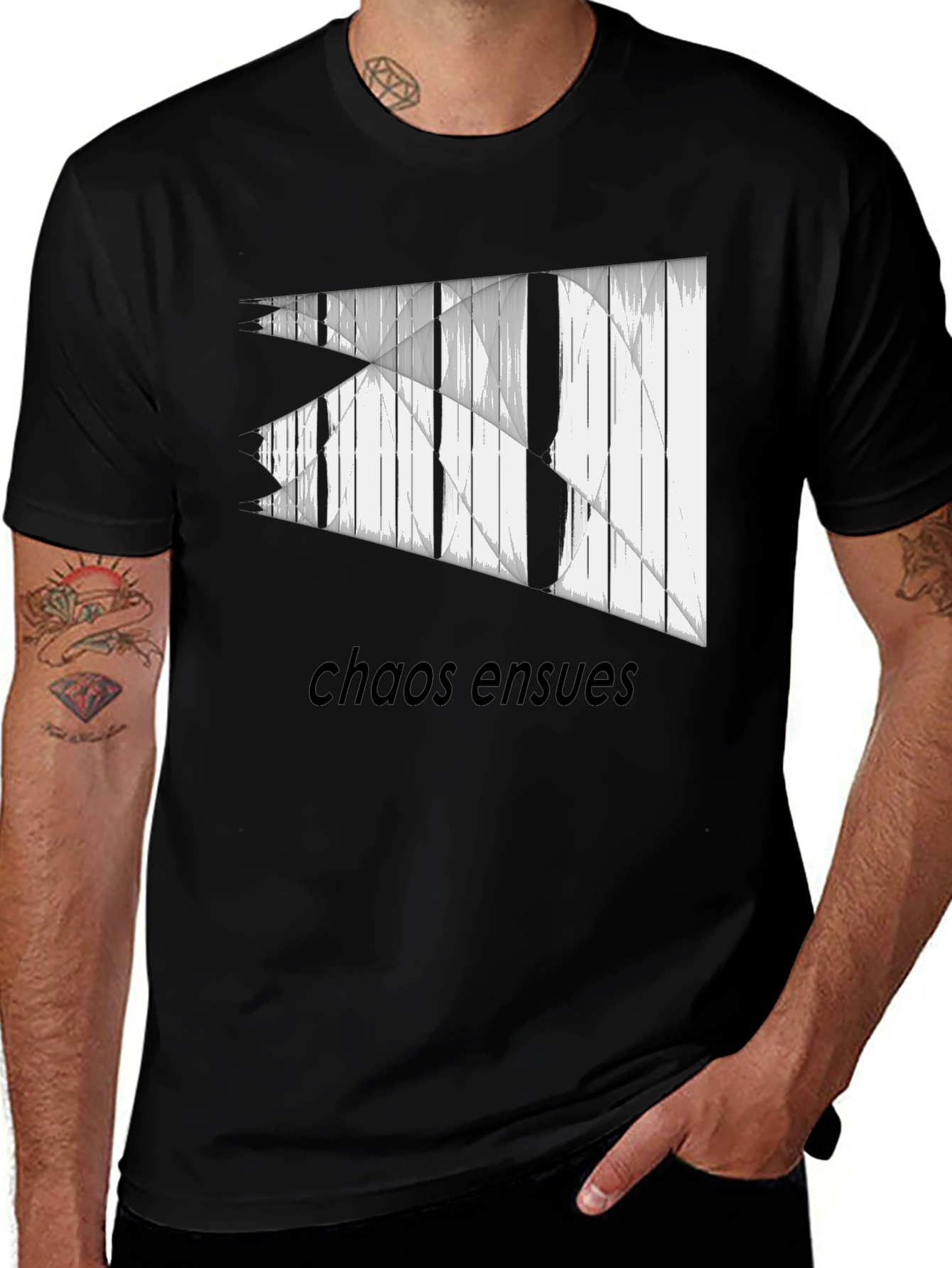 Chaos Ensues Graphic Tee - Modern Black T-Shirt