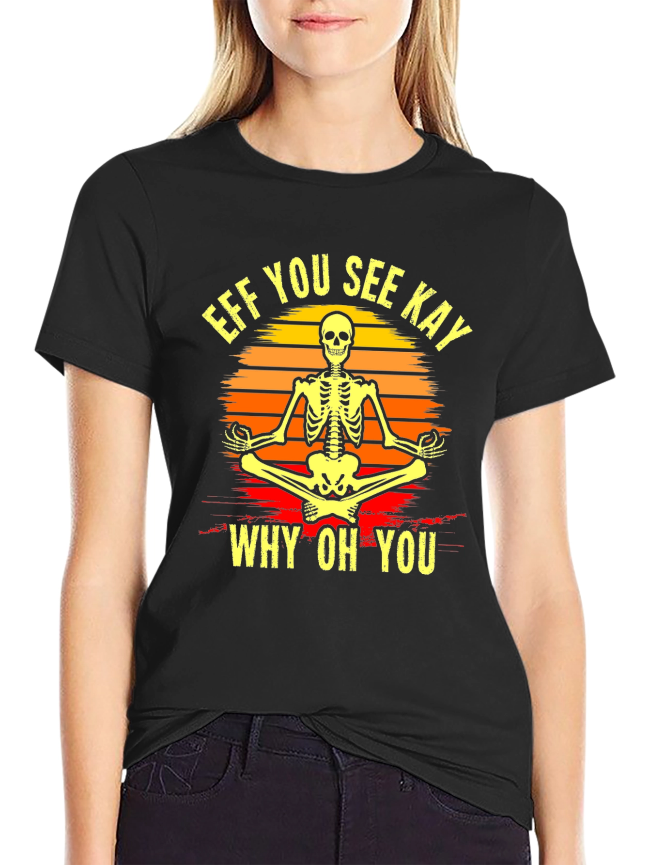 Skeleton Yoga T-Shirt - Eff You See Kay