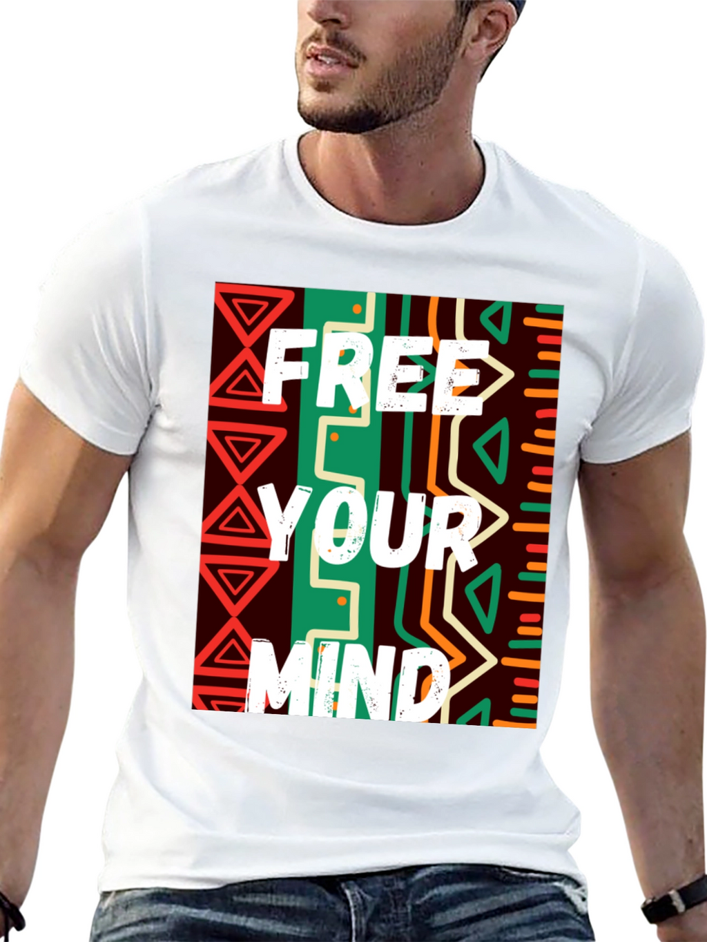 Free Your Mind Graphic Tee - Black Cotton Blend