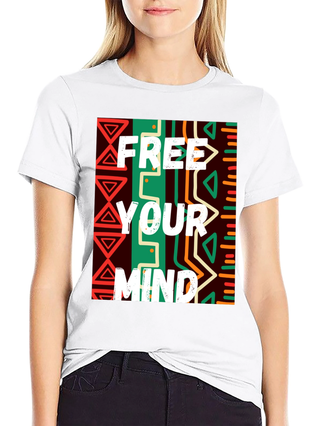 Free Your Mind Graphic Tee - Black Cotton Blend