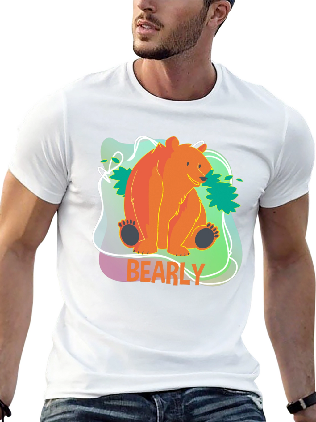 Bearly There T-Shirt - Cute Cartoon Bear Design