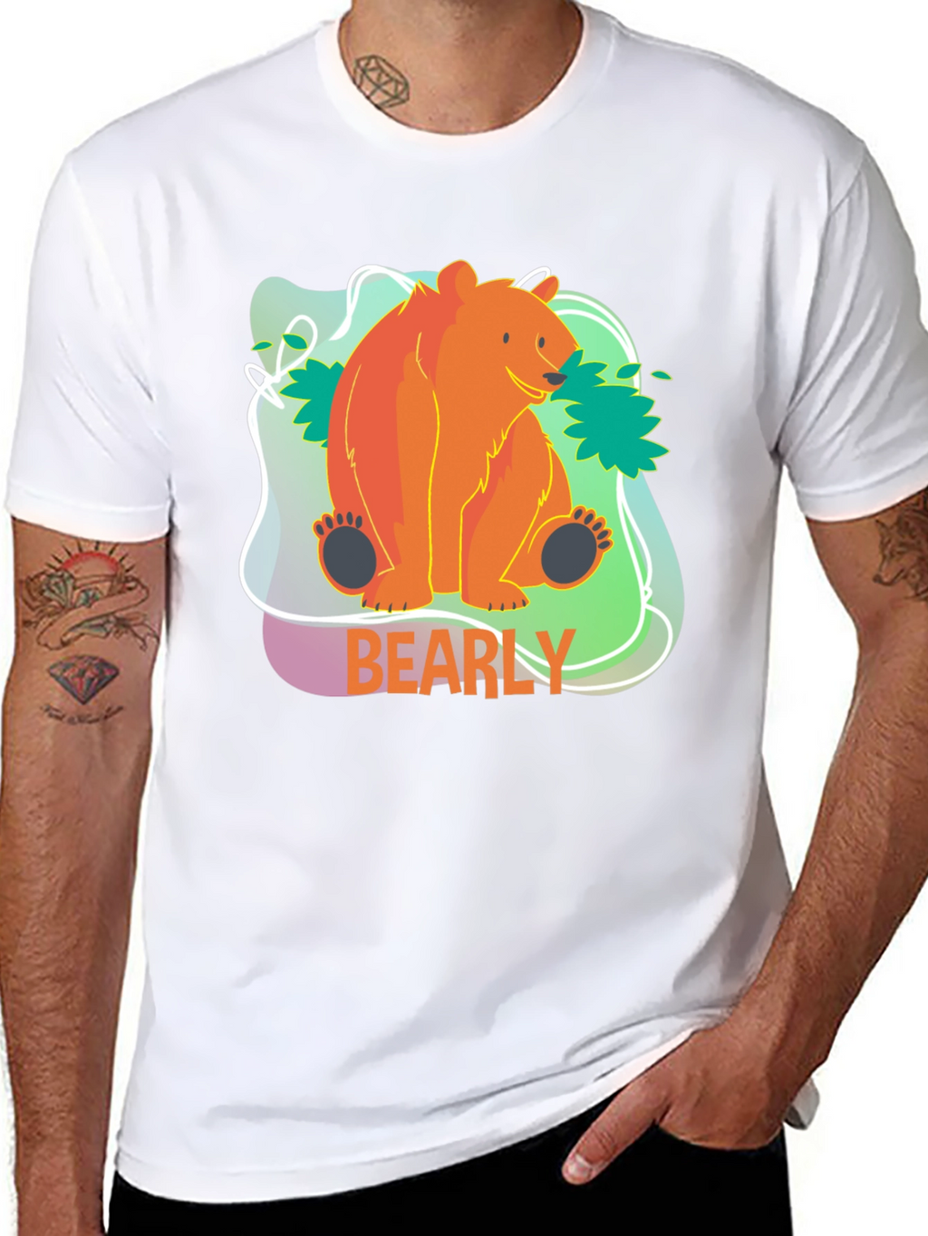 Bearly There T-Shirt - Cute Cartoon Bear Design