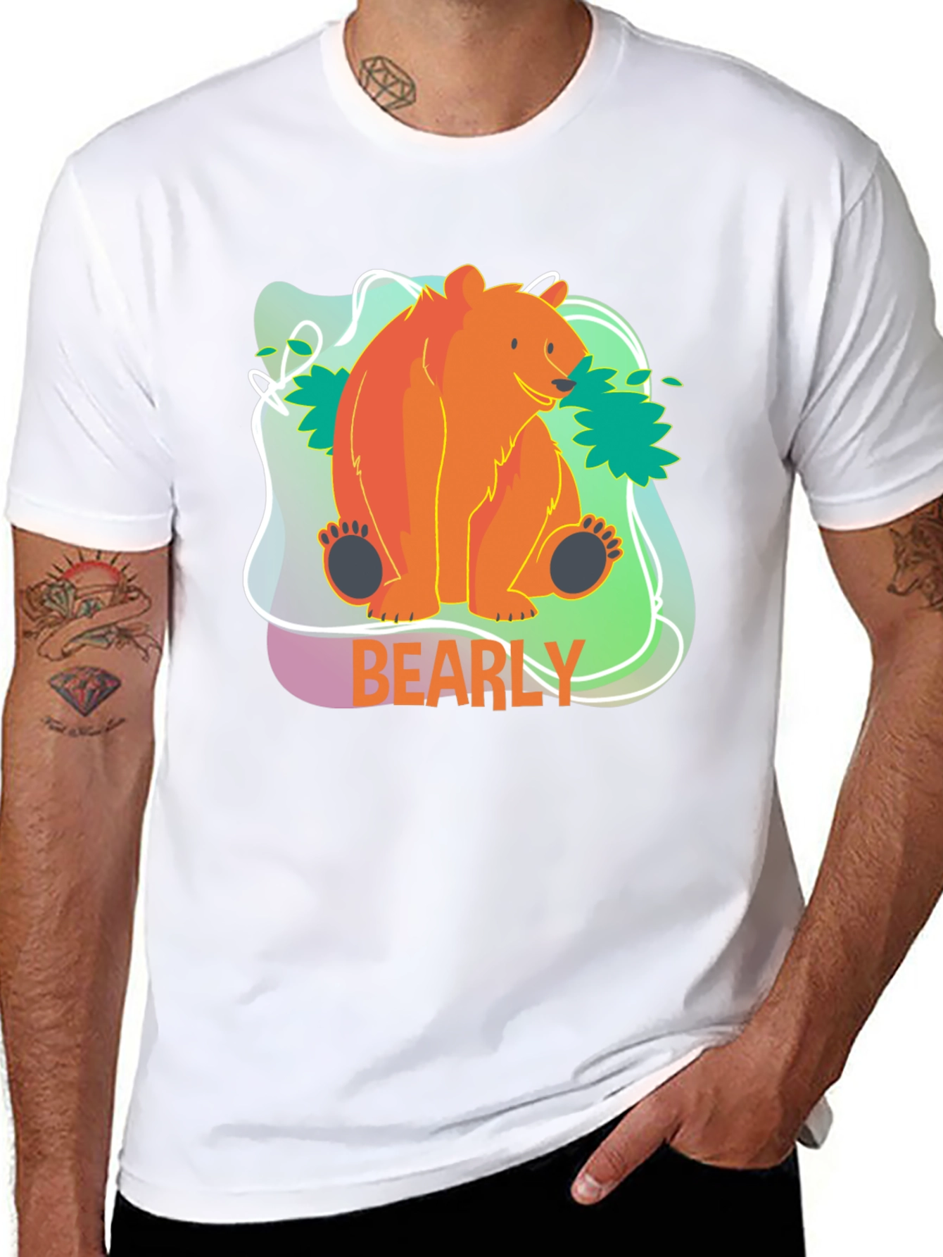 Bearly There T-Shirt - Cute Cartoon Bear Design
