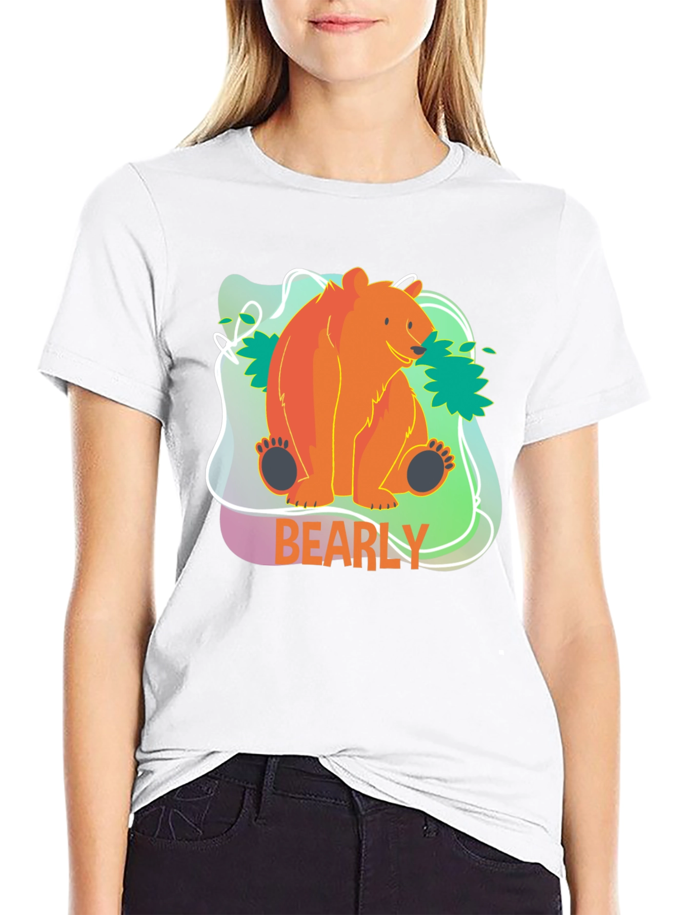 Bearly There T-Shirt - Cute Cartoon Bear Design