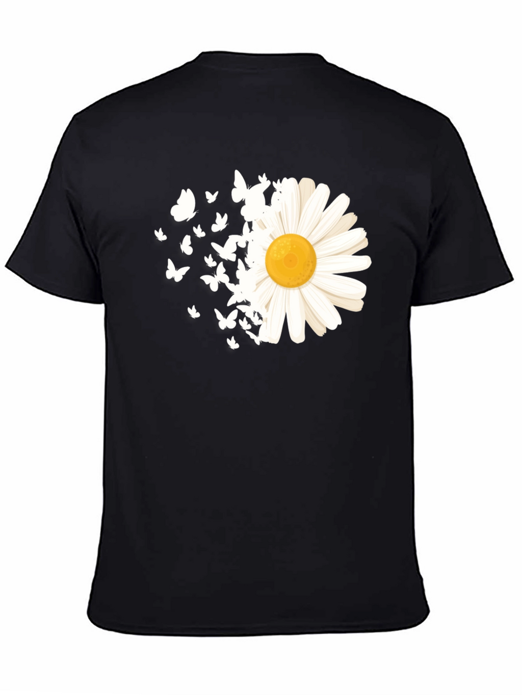 Daisy & Butterflies Graphic Black T-Shirt