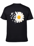Daisy & Butterflies Graphic Black T-Shirt